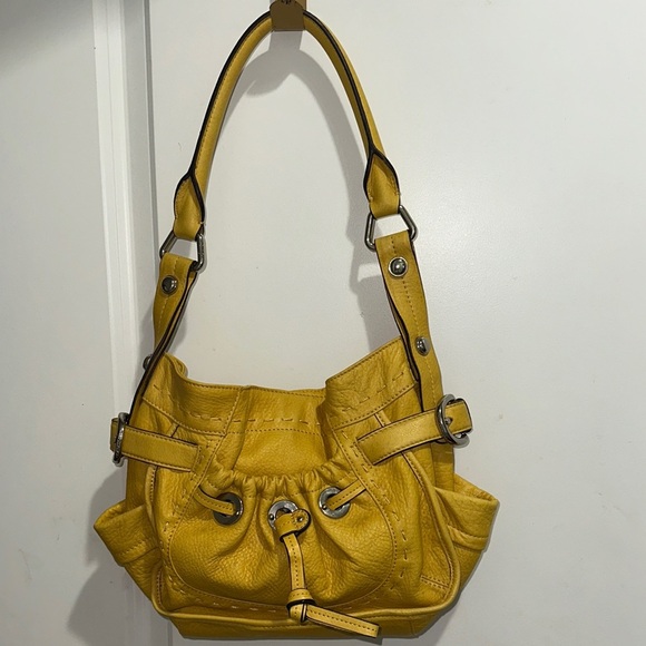 b. makowsky Handbags - B. Makowsky Mustard Yellow Chunky Bohemian Leather Shoulder Bag